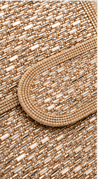 Silver Rhinestone Envelope Clutch with Chain - Image 2