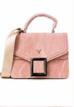 Blush Pink Flap Shoulder Bag with Chain Strap