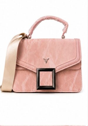 Blush Pink Flap Shoulder Bag with Chain Strap