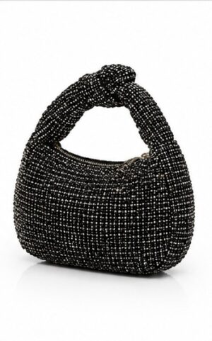 Black Rhinestone Mini Shoulder Bag
