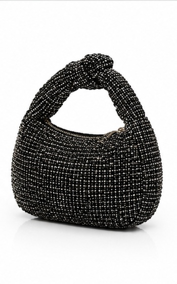 Black Rhinestone Mini Shoulder Bag