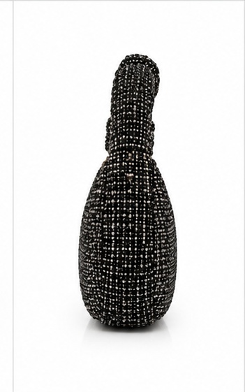 Black Rhinestone Mini Shoulder Bag - Image 4