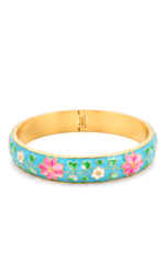 Multicolor Enamel-Style Patterned Cuff Bangle