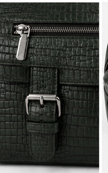 Black Textured Leather Structured Tote / Briefcase - Image 5