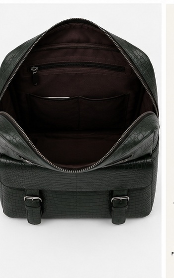 Black Textured Leather Structured Tote / Briefcase - Image 6