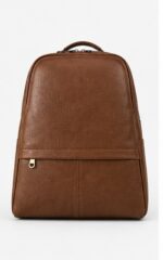 Brown Leather Portfolio Briefcase with Snap Closure