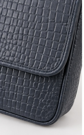 Olive Green Croc-Embossed Flap Crossbody Bag - Image 5