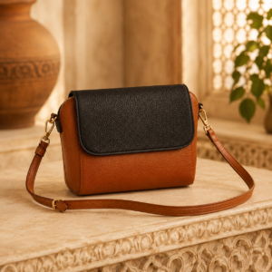 Black & Tan Two-Tone Leather Small Bag