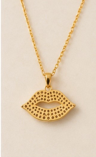 Gold Tone Traditional Pendant Necklace - Image 2