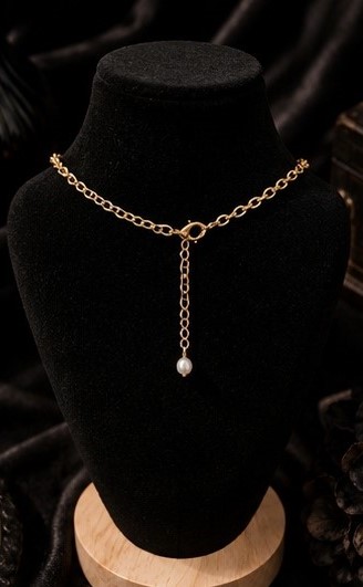 Gold Tone Stone Accent Necklace - Image 6