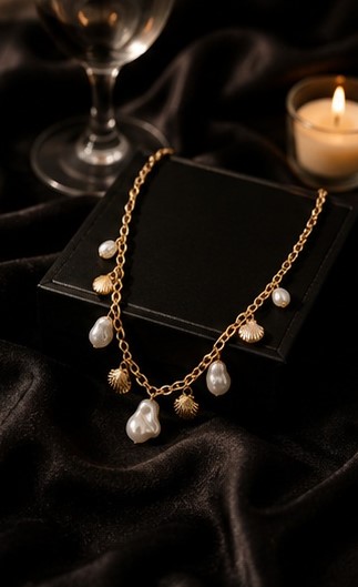 Gold Tone Stone Accent Necklace - Image 2