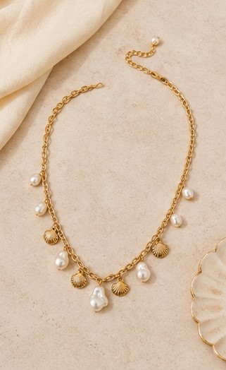 Gold Tone Stone Accent Necklace - Image 3
