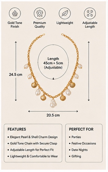 Gold Tone Stone Accent Necklace - Image 8