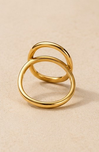 Gold Tone Floral Statement Ring - Image 3