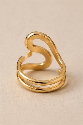 Gold Tone Pearl Accent Ring - Image 3