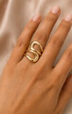 Gold Tone Pearl Accent Ring