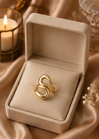 Gold Tone Pearl Accent Ring - Image 5