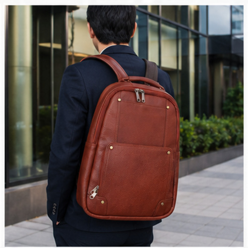 Brown Vintage Multi-Pocket Messenger Bag - Image 2