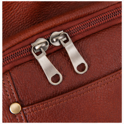Brown Vintage Multi-Pocket Messenger Bag - Image 5