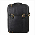 Black Buckle Strap Office Messenger Bag