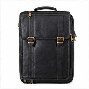 Black Buckle Strap Office Messenger Bag