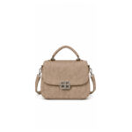 Beige Structured Flap Crossbody Handbag