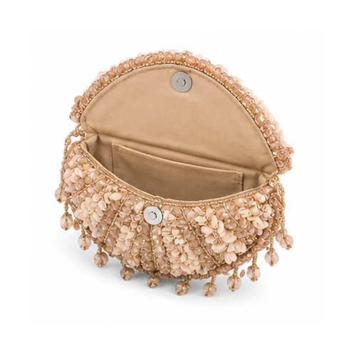 Rose Gold Sequin Fan-Shaped Potli Handbag - Image 5