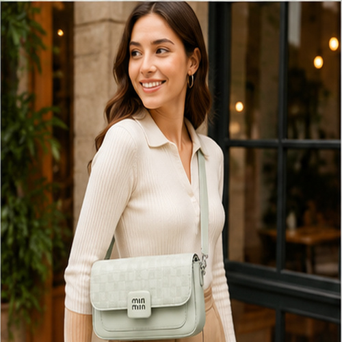 Sage Green Flap Crossbody Bag - Image 5
