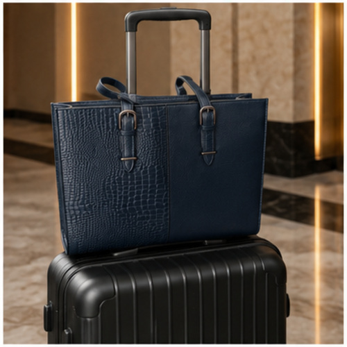 Black Structured Tote Office Bag - Image 8