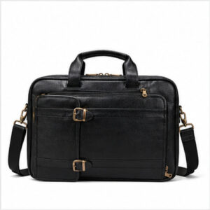 Black Vintage Multi-Pocket Office Messenger Bag