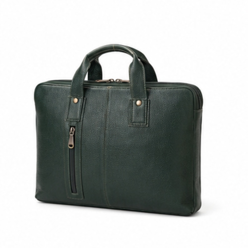 Dark Green Vintage Multi-Pocket Office Messenger Bag - Image 6