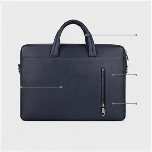 Navy Slim Laptop Document Bag - Image 6
