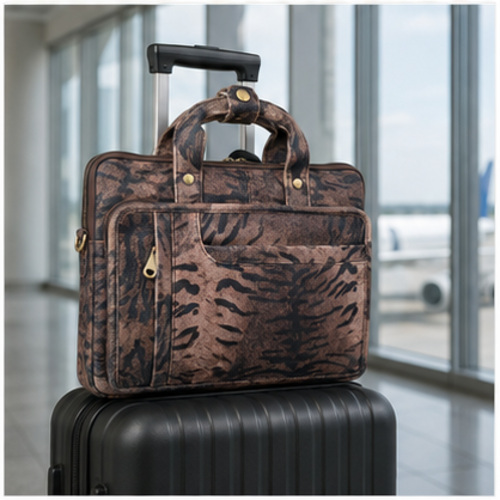 Brown Tiger Print Zip Organizer Pouch - Image 8