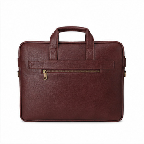 Burgundy Compact Briefcase Handbag - Image 5