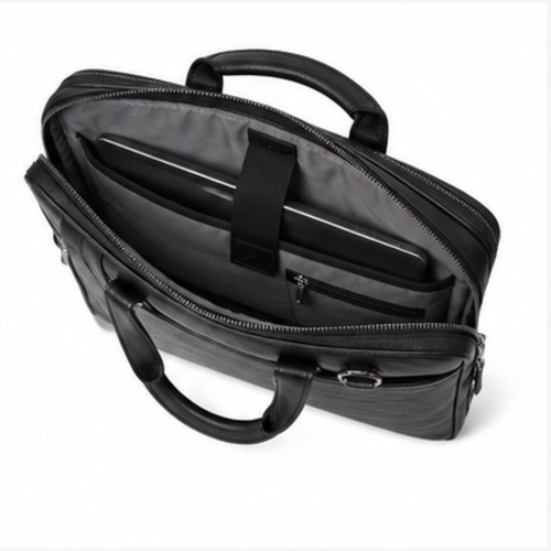 Black Compact Briefcase Handbag - Image 6