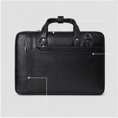 Black Compact Briefcase Handbag - Image 5