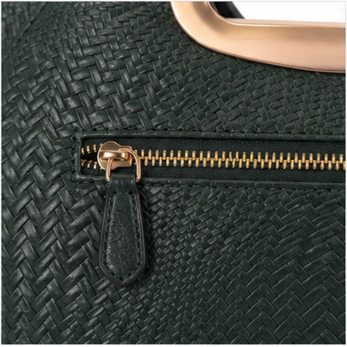 Dark Green Rounded Croc Texture Handbag - Image 7