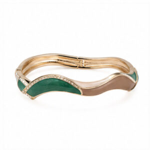 Gold Tone Turquoise Accent Cuff Bangle