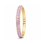 Lavender Geometric Enamel Gold Tone Bangle