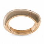 Gold Tone Dark Brown Accent Cuff Bangle