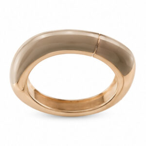 Gold Tone Dark Brown Accent Cuff Bangle