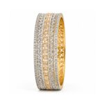 Gold Silver Tone Crystal Multi-Row Bangle