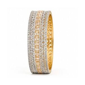 Gold Silver Tone Crystal Multi-Row Bangle