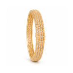 Gold Tone Multi-Row Textured Bangle