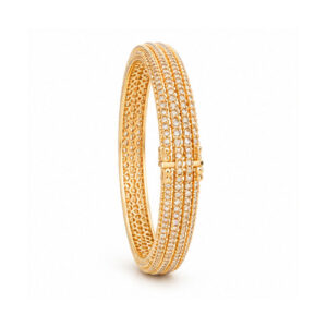 Gold Tone Multi-Row Textured Bangle