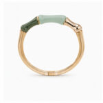 Gold Tone Mint Accent Slim Cuff