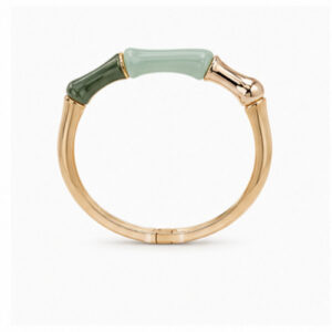 Gold Tone Mint Accent Slim Cuff