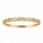 Gold Tone Crystal Accent Slim Bangle