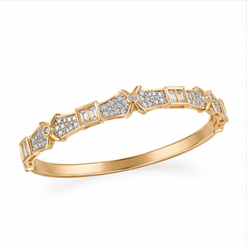 Gold Tone Crystal Accent Slim Bangle - Image 7