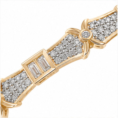 Gold Tone Crystal Accent Slim Bangle - Image 5